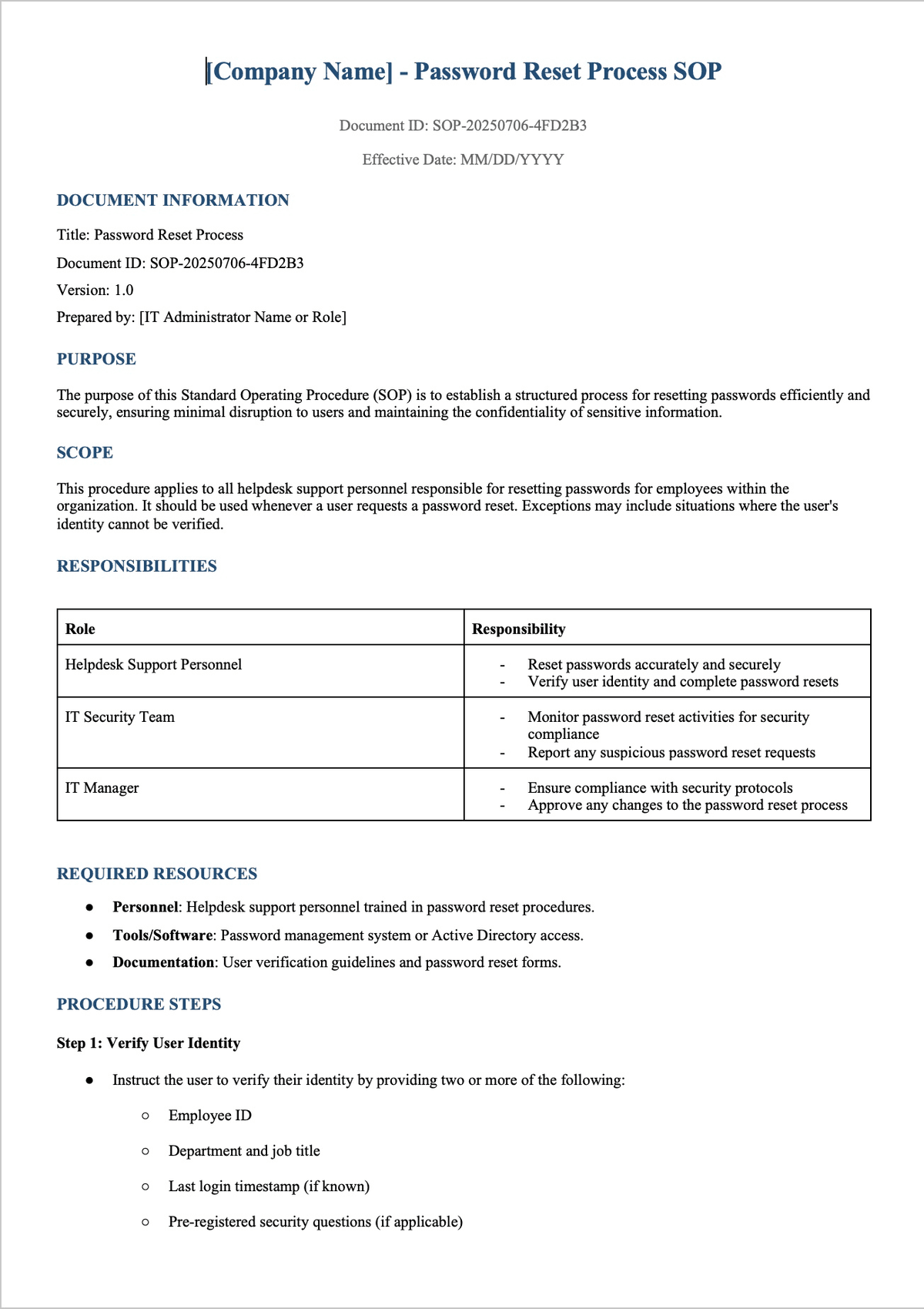 After: Password Reset Process